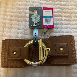 NWT Vince Camuto brown stretchy Dress Belt.